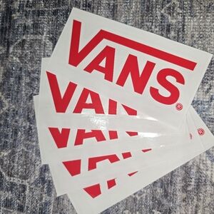 Vans Official Vinyl Transfer Logo Sticker - Red - NEW - 5 Stickers